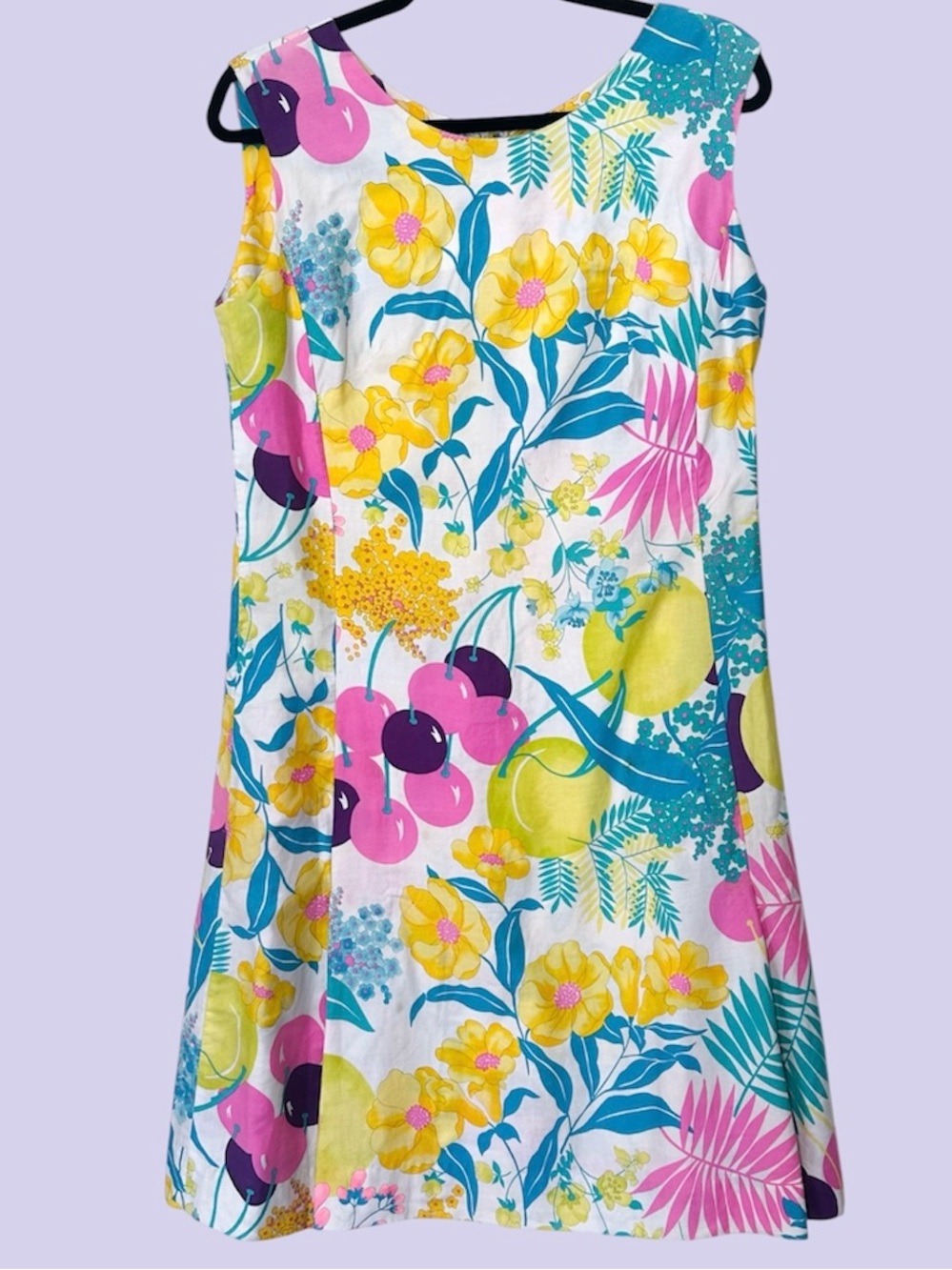 60s vintage Hawaiian floral mini shift dress